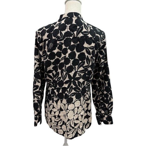 Charter Club Ombré Floral Linen Button Down Shirt - Picture 4 of 10